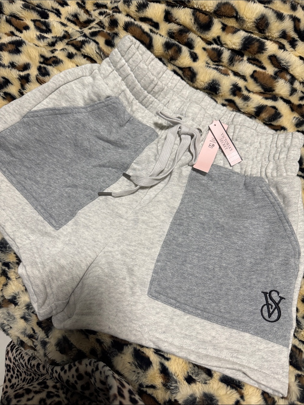 Victoria's Secret Light Gray Heather Two-Tone Pocket Shorts